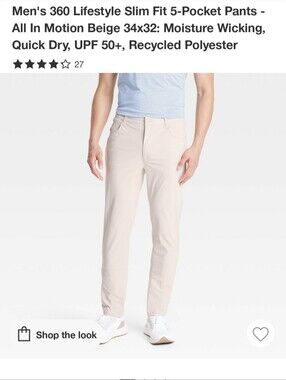 Target Men's 360 Slim Fit Chino Pants in Beige